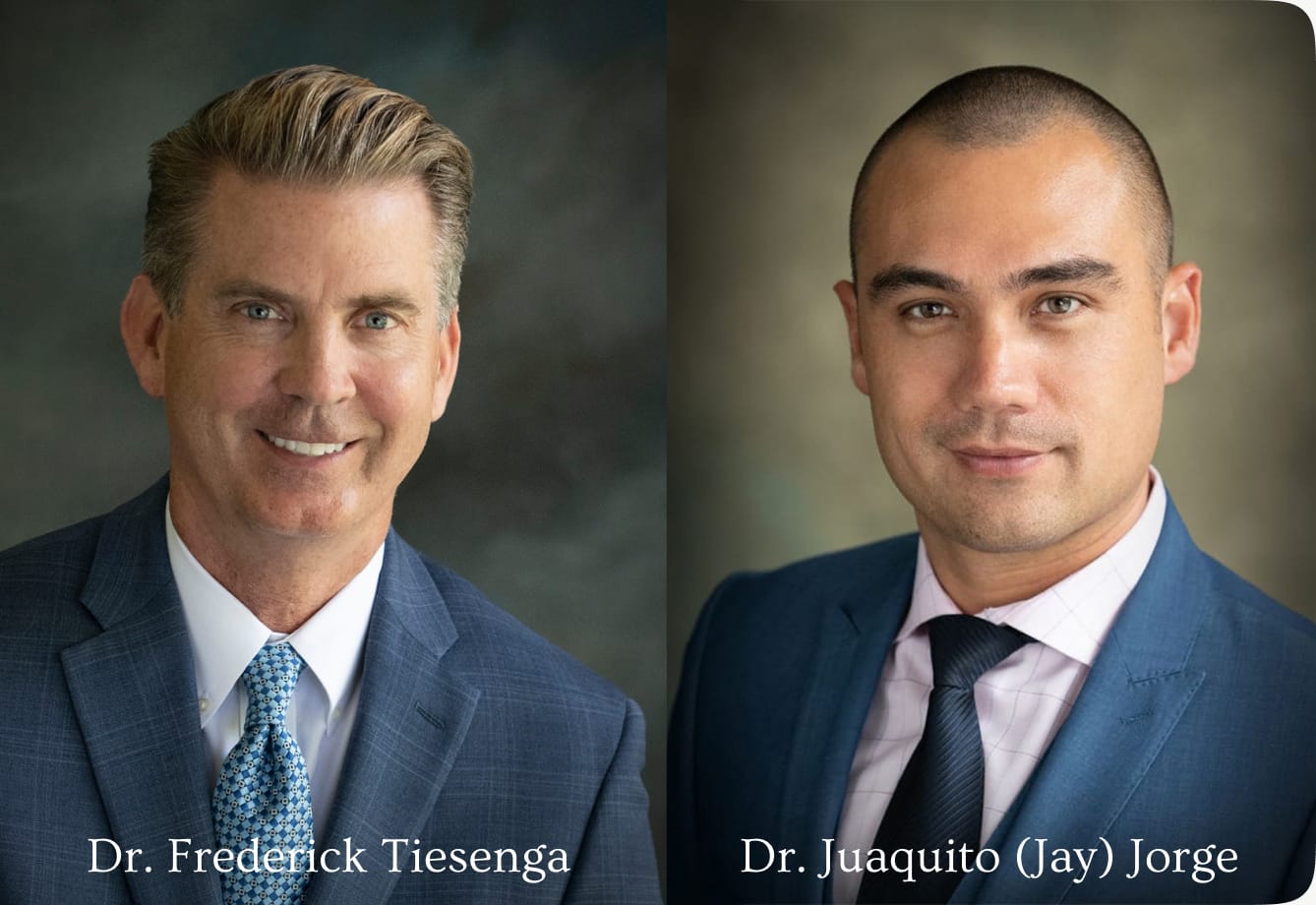 A portrait of Dr. Tiesenga and Dr. Jorge